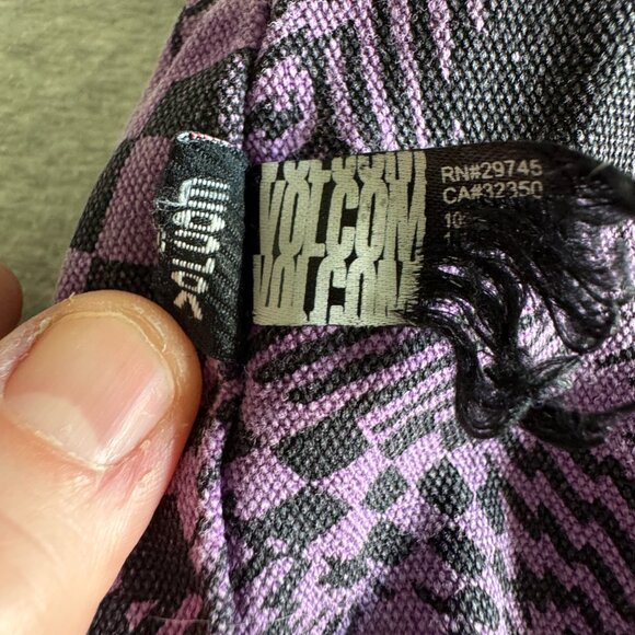 VOLCOM Reversible Oversized Canvas Tote Bag 24" Travel Weekend Beach Bag - Picture 9 of 11